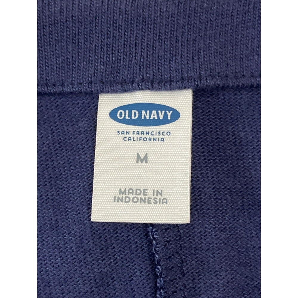 Old Navy Midi Dress Womens M Blue Knit Lace Up Long Sleeve Casual Pullover - Picture 3 of 7